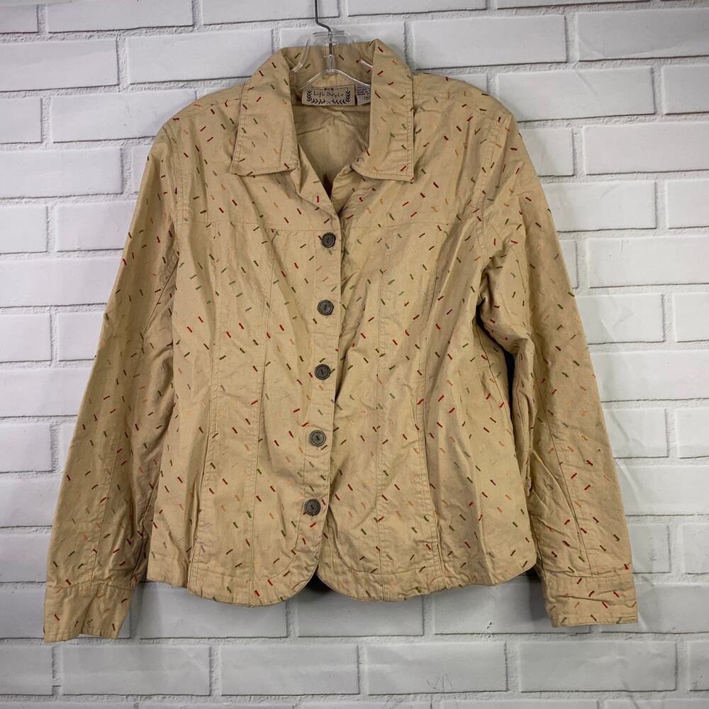 vintage 90s Life Style shacket embroidered funfetti sprinkles women size medium